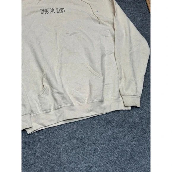 Taylor Swift The Eras Tour Hoodie XL Cream Beige Graphic Sweatshirt Merch - Picture 7 of 12